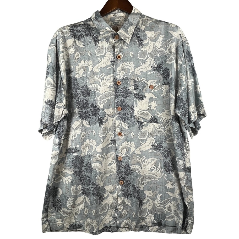 VTG Marc Edwards Hawaiian Shirt Mens XL 100% Rayon Tropical Floral Aloha Korea